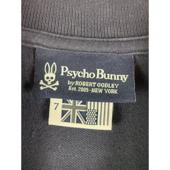 Psycho Bunny Polo Short Sleeve Shirt Preppy Solid Navy Blue Logo Mens 7 XL EUC - Picture 4 of 7